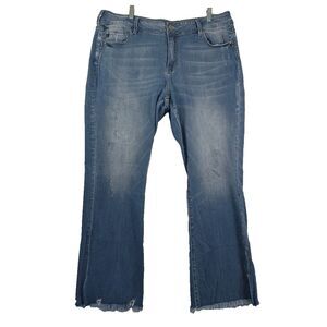 KanCan Bootcut High Rise Jeans Plus Size 20 Distressed Frayed Hem Maurices